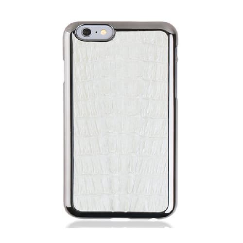 iPhone6 White Caiman Crocodile Leather Cell Phone Case